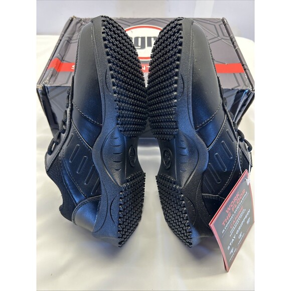 SlipGrips Lace-Up Slip Resistant Work Shoe Men 6 Women 8 Black New in Box - Picture 3 of 9